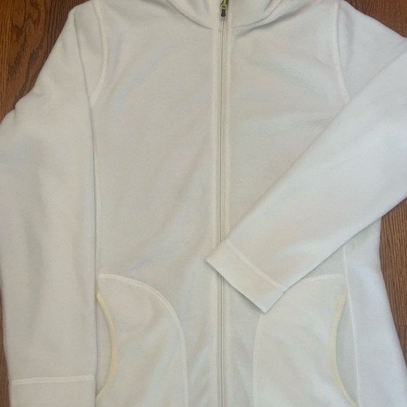 Fleece Jacket WOOLRICH Womens Size Large Long Sleeve Winter White Fuzzy Warm - Picture 3 of 10